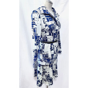 Ajax Frocks 60s Vintage USA Union Med Dress & Jacket Set Abstract Geometric